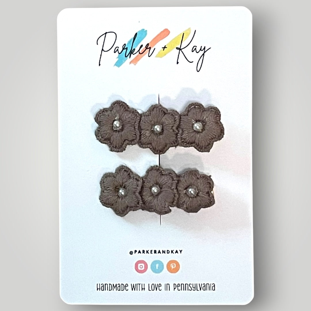 Petite Pearl Posy Clips