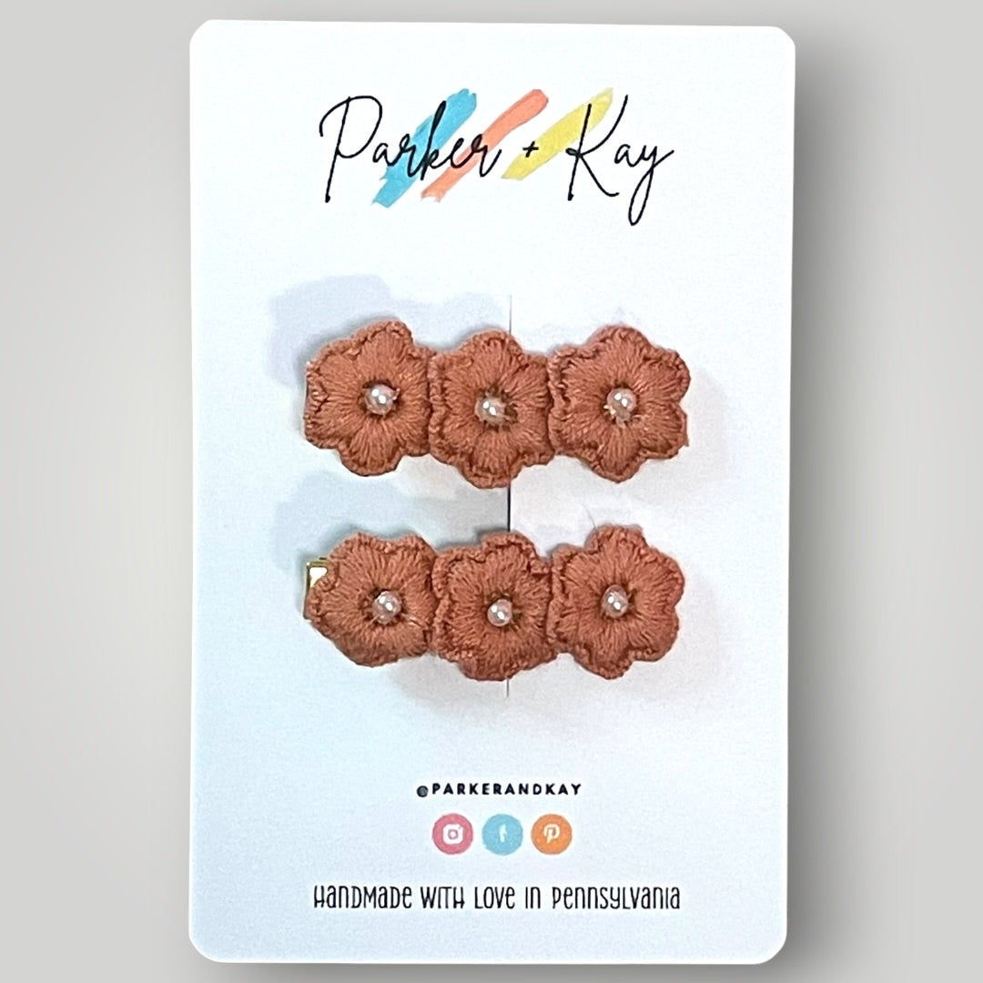 Petite Pearl Posy Clips