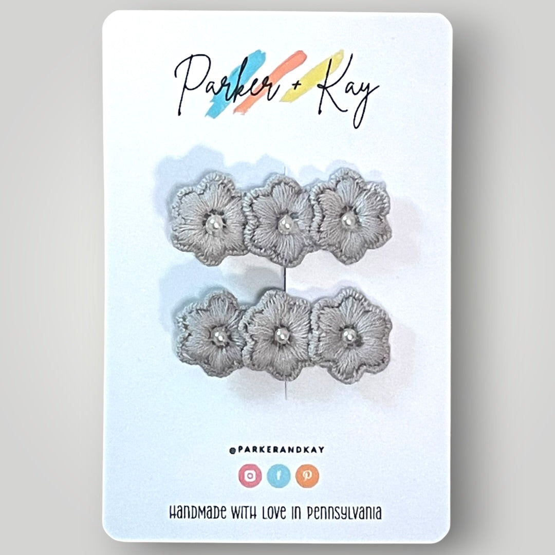 Petite Pearl Posy Clips