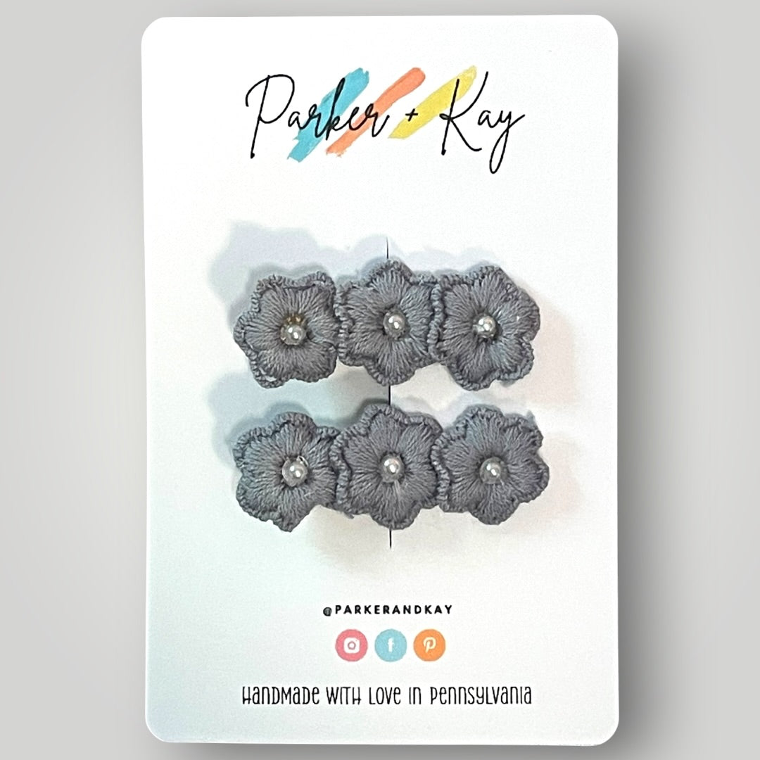 Petite Pearl Posy Clips