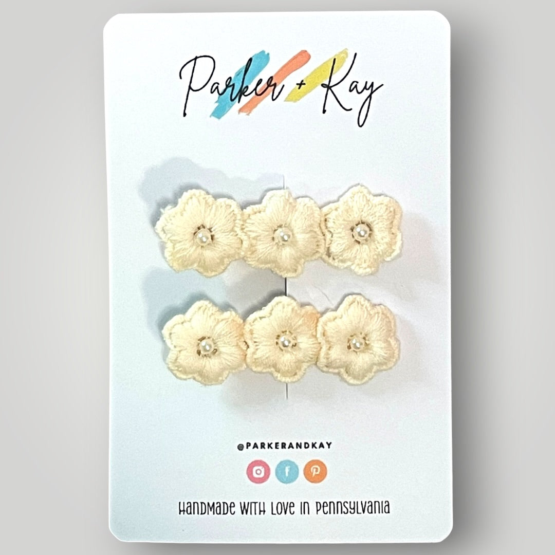 Petite Pearl Posy Clips