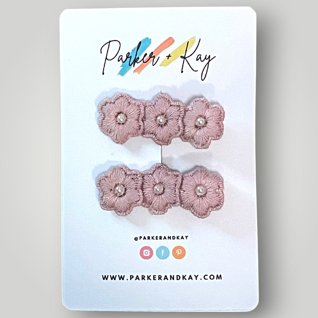 Petite Pearl Posy Clips