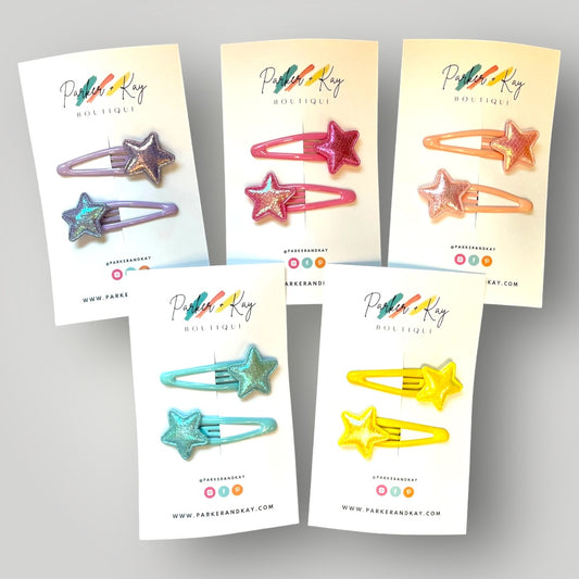 Shiny Stars Hair Clips
