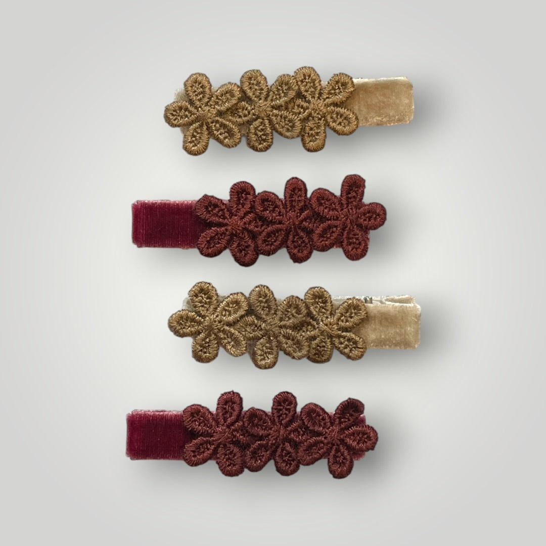 Velvet Posy Clips