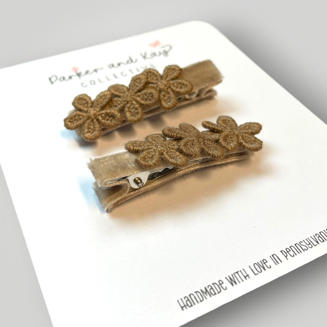 Velvet Posy Clips