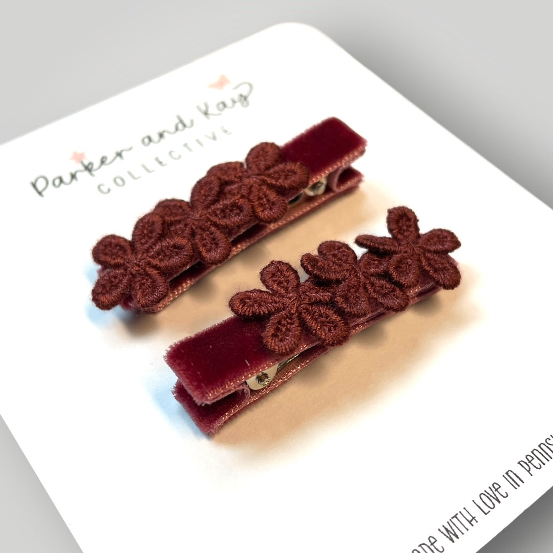Velvet Posy Clips