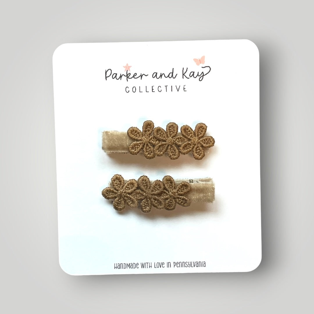 Velvet Posy Clips