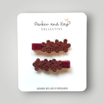 Velvet Posy Clips