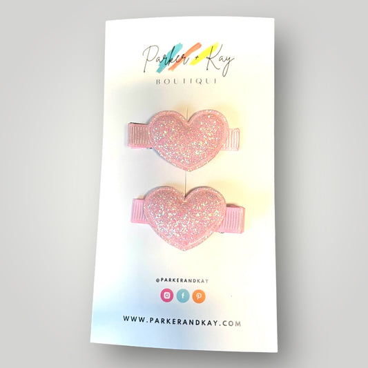 SANDY Sparkling Heart Hair Clips