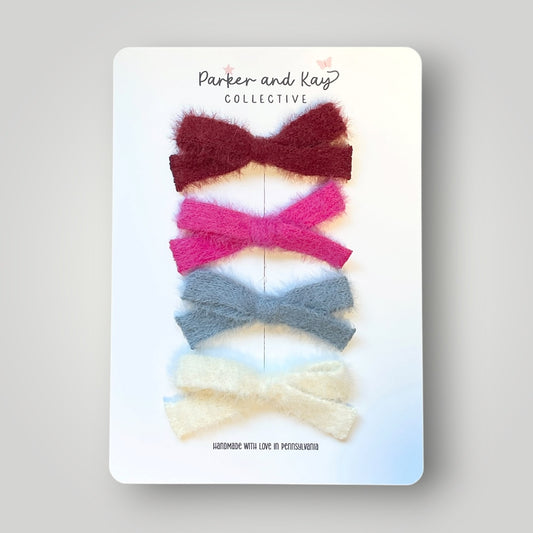 Petite Fuzzy Bows Set | Berry Breeze