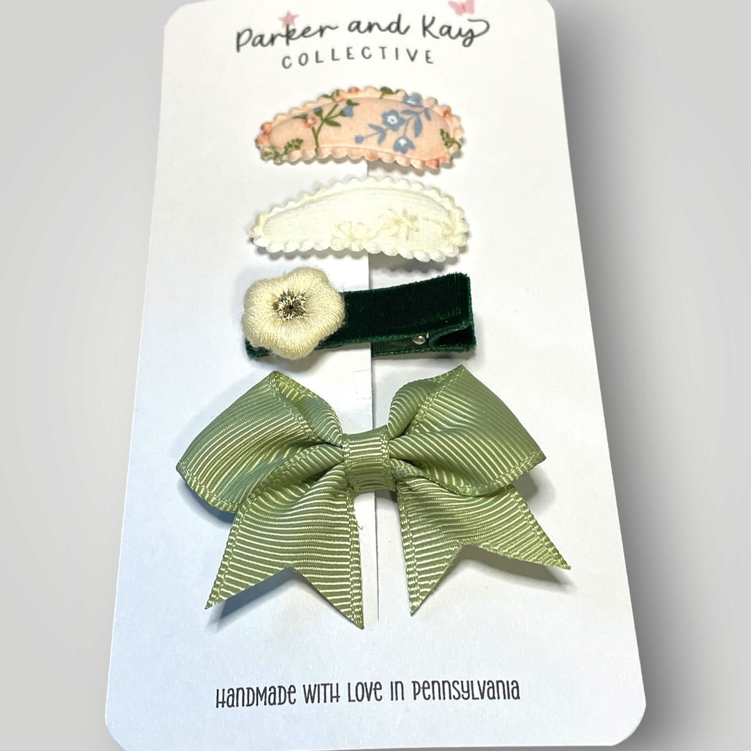 Baby’s First Clips Mini Set | Evergreen Bloom