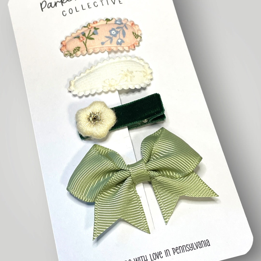 Baby’s First Clips Mini Set | Evergreen Bloom