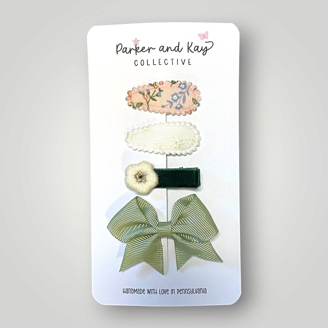 Baby’s First Clips Mini Set | Evergreen Bloom