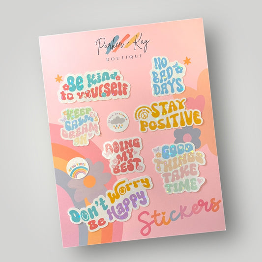 Retro Motivational Sticker Set