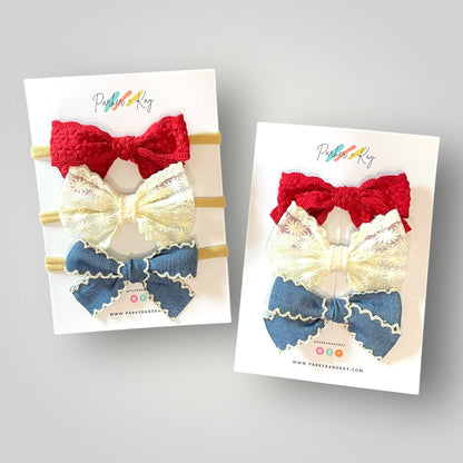 Patriotic Hair Bow Set