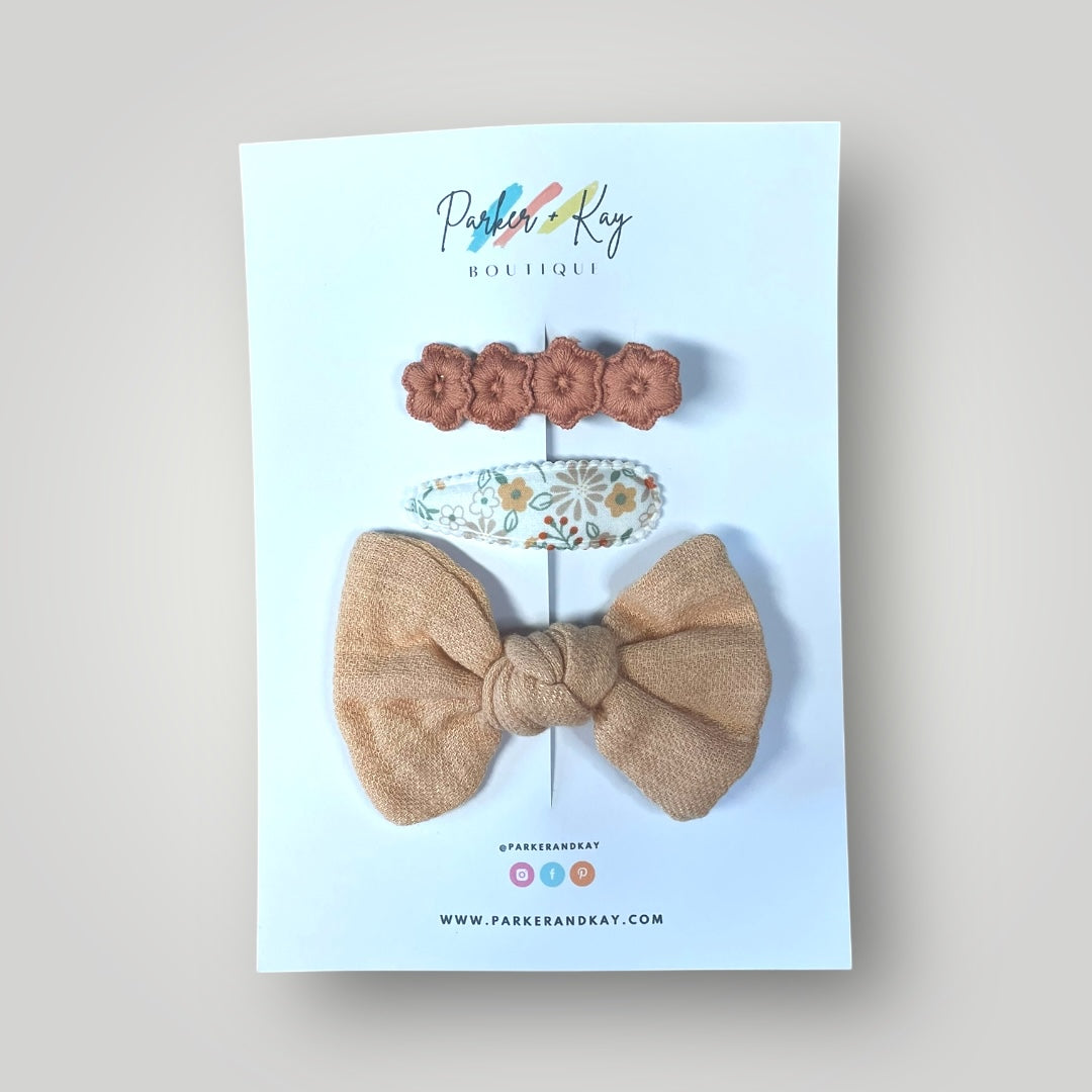 Knot Bow and Clips Set