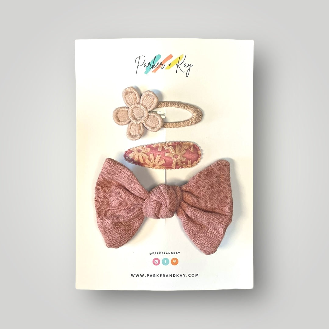 Knot Bow and Clips Set