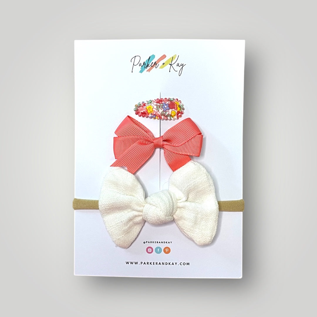 Knot Bow Headband and Clips Set