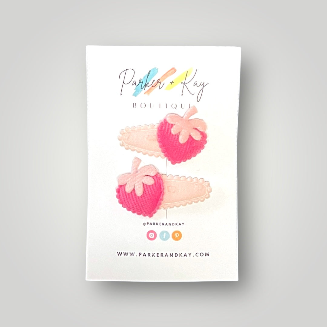 Soft Strawberries Hair Clips