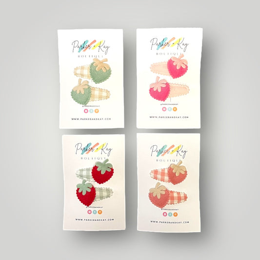 Soft Strawberries Hair Clips
