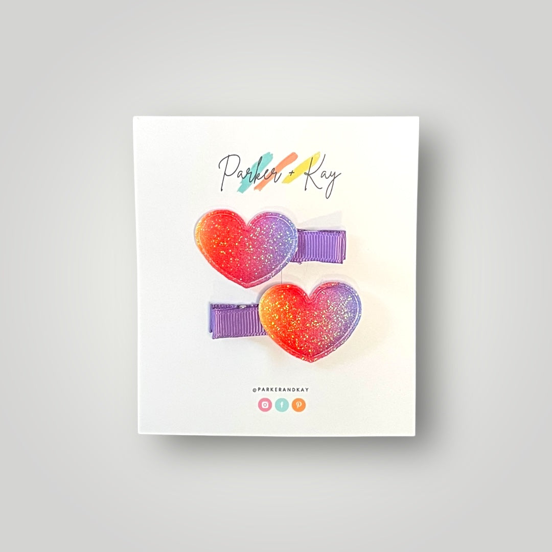Unicorn Heart Hair Clips
