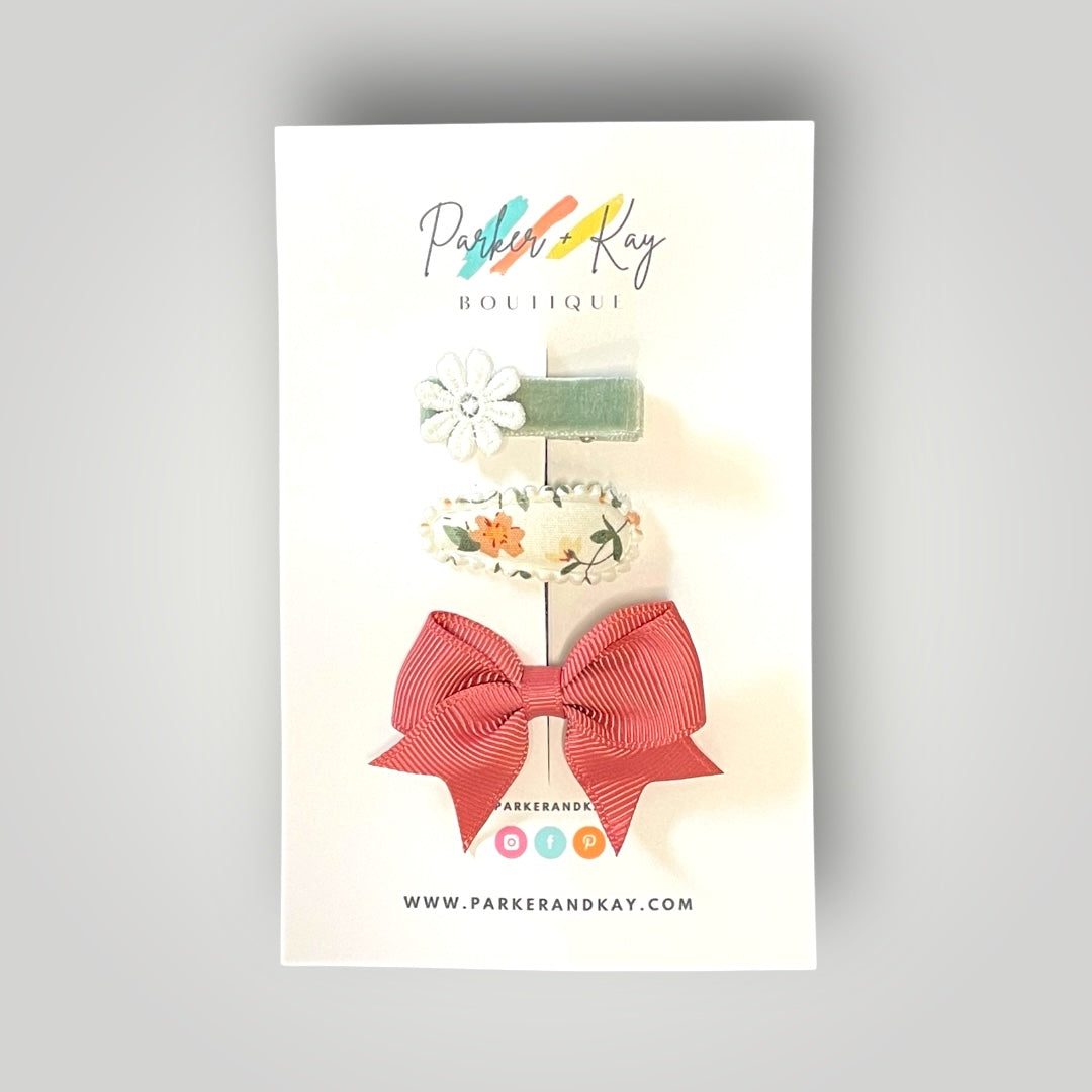 Baby 3-Piece Hair Clips Variety Set