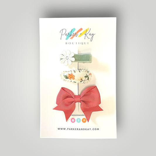 Baby 3-Piece Hair Clips Variety Set
