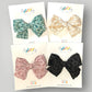 Embossed Floral Hair Bow, 8 Colors