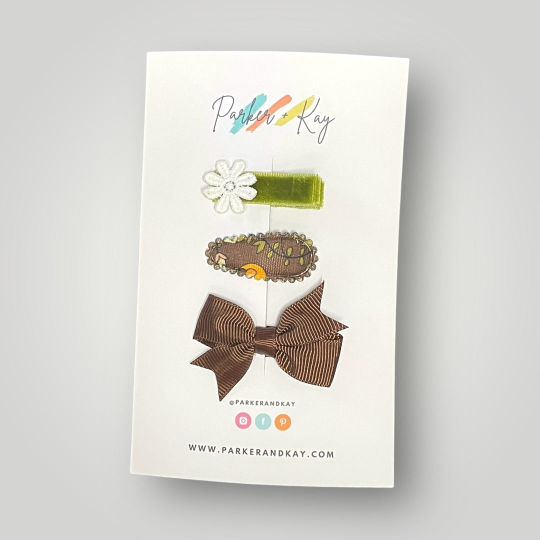 Baby 3-Piece Hair Clips Variety Set