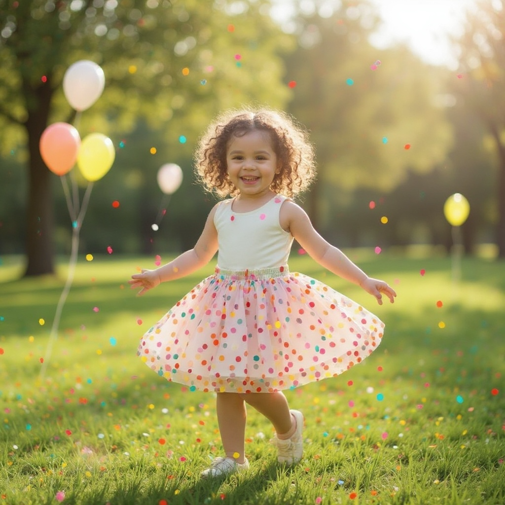 Girl's Colorful Polka Dot Skirt