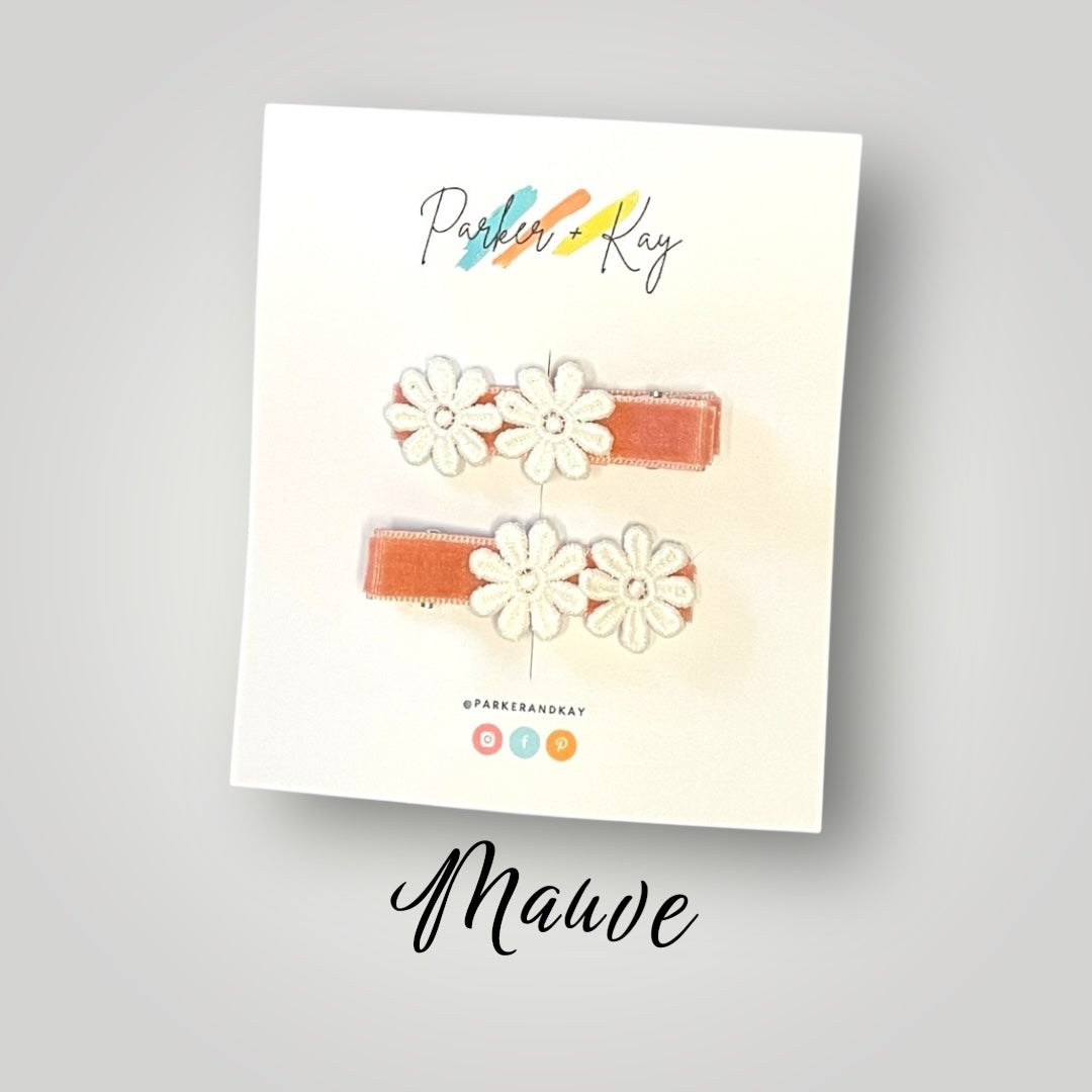 Velvet Blooms Hair Clips