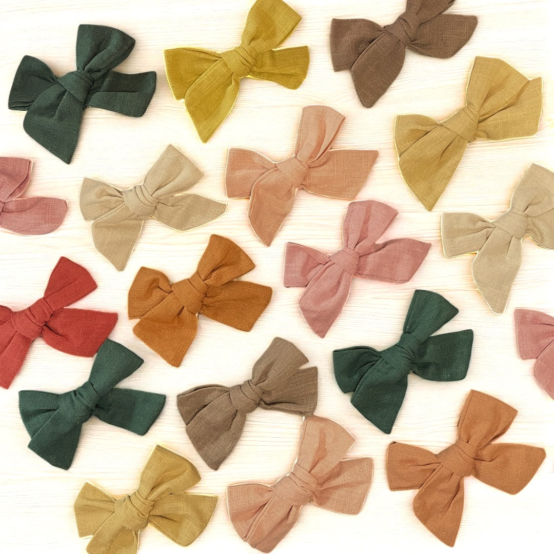 Classic Linen Pigtail Bows