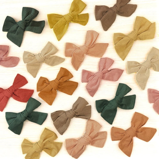 Classic Linen Pigtail Bows