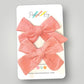 Classic Linen Pigtail Bows