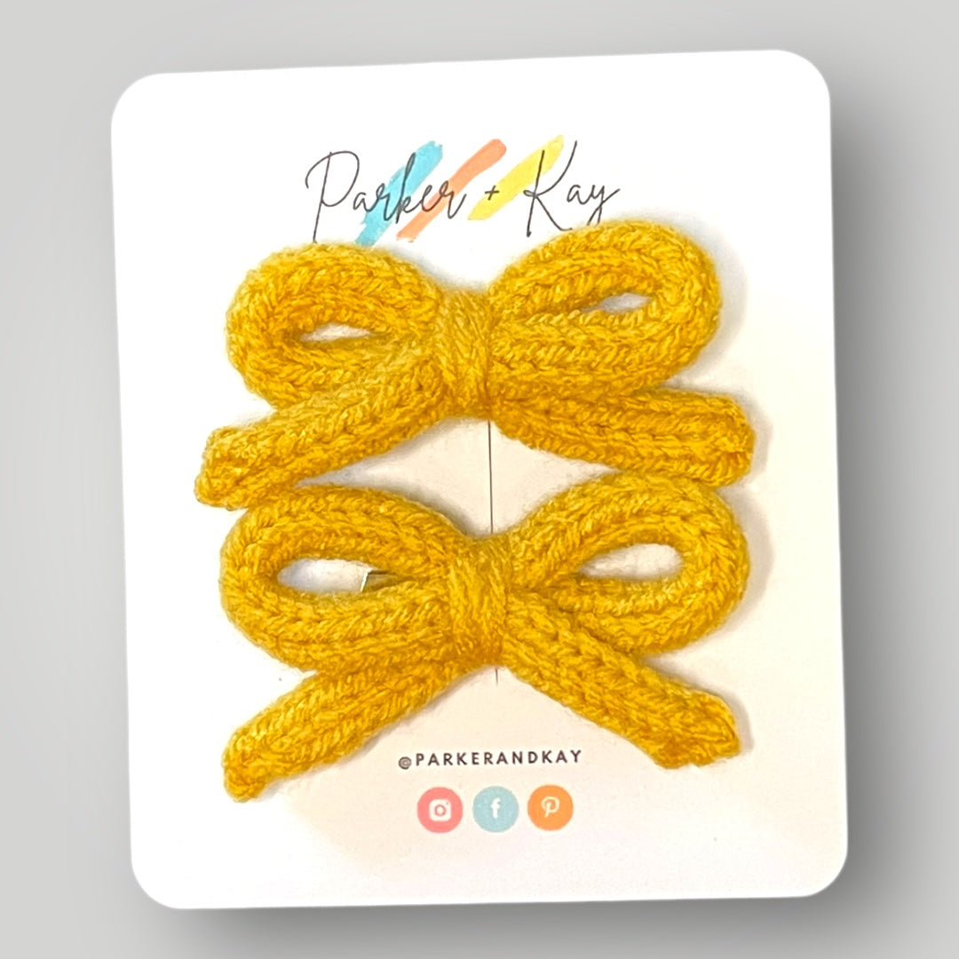 Hand Knit Bows