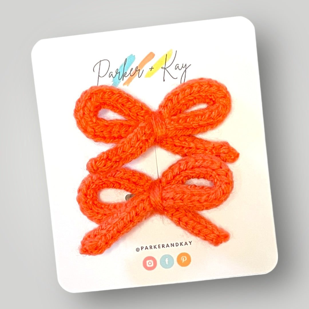 Hand Knit Bows