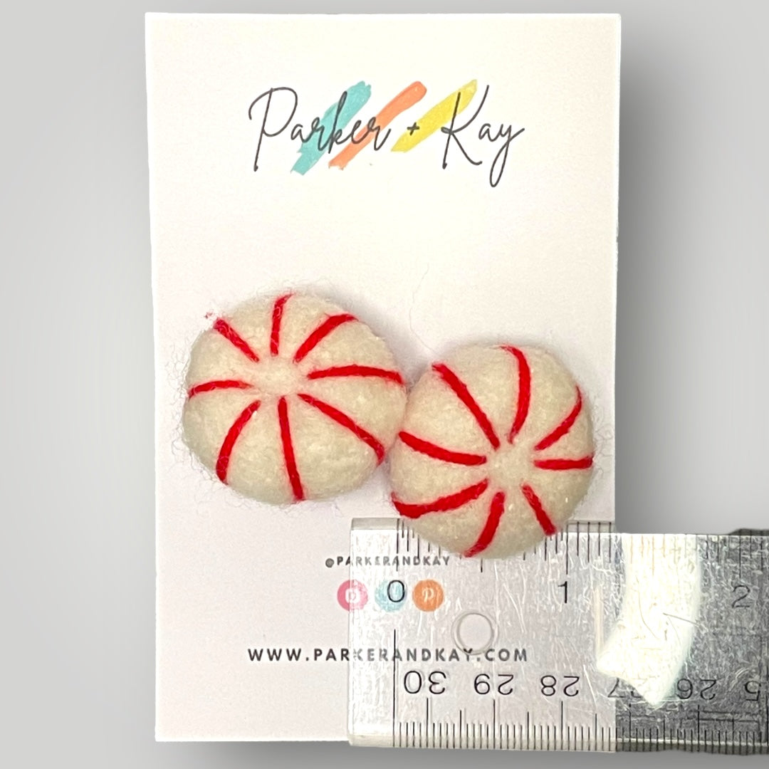 Felt Peppermint Hair Ties