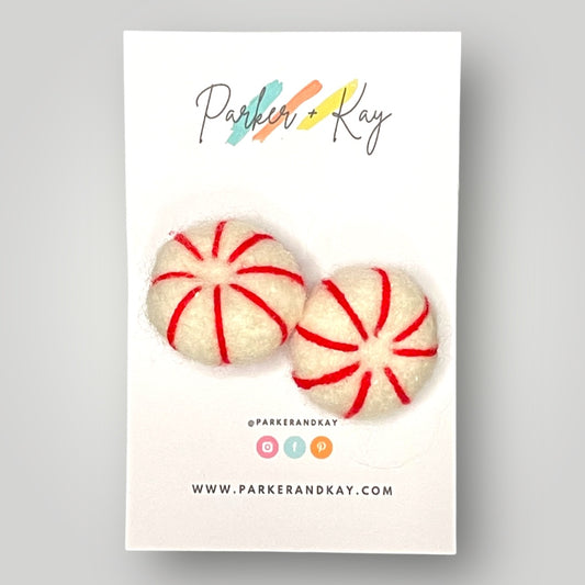 Felt Peppermint Hair Ties