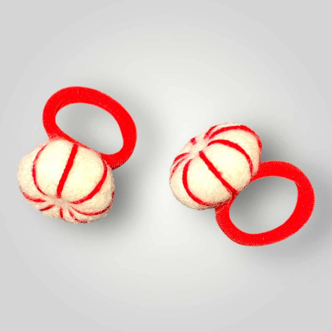 Felt Peppermint Hair Ties