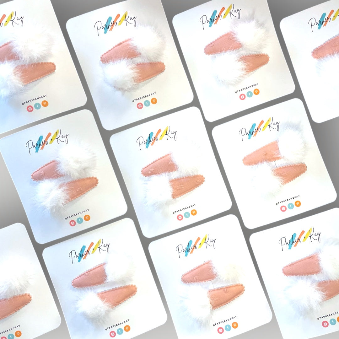 Snow Bunny Hair Clips