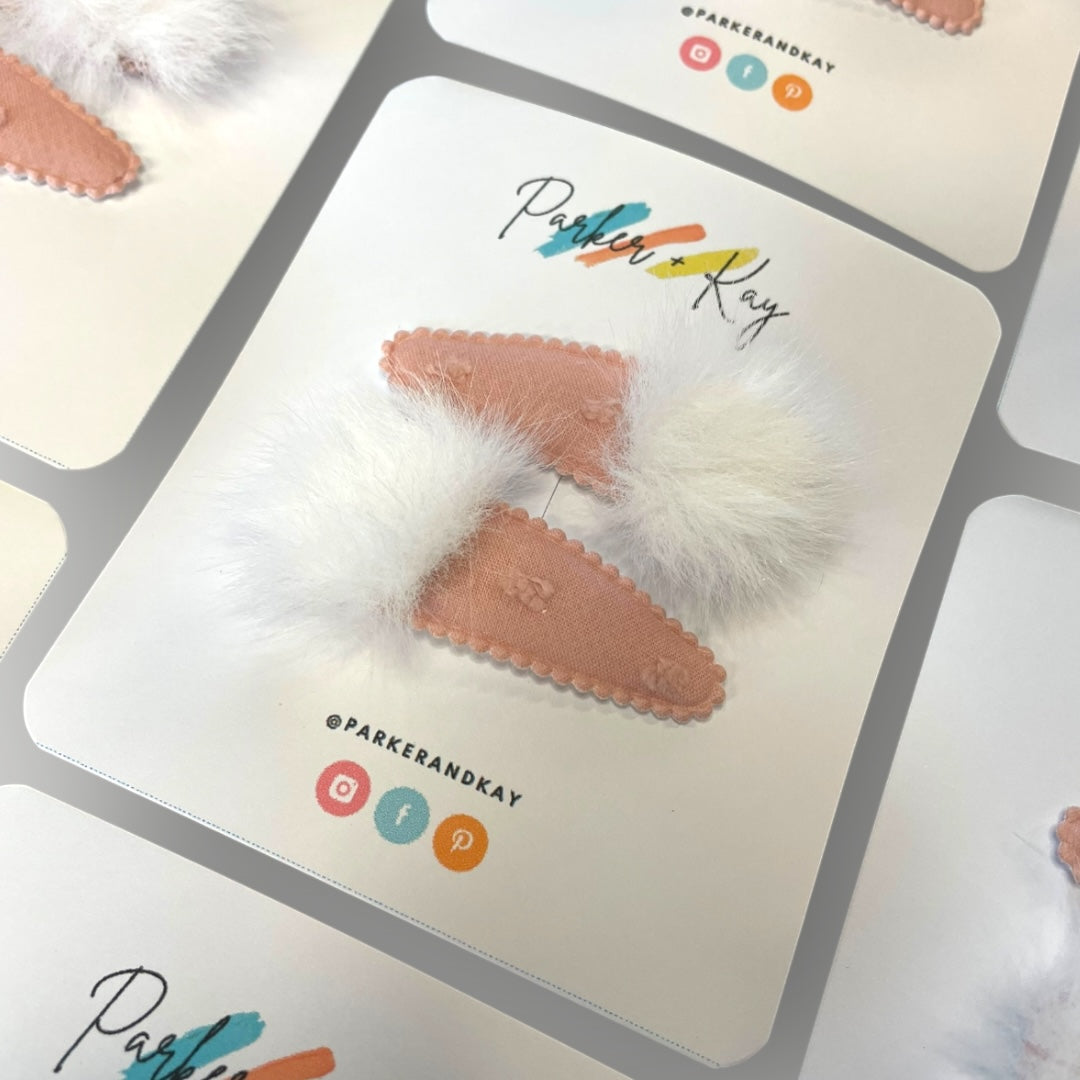 Snow Bunny Hair Clips