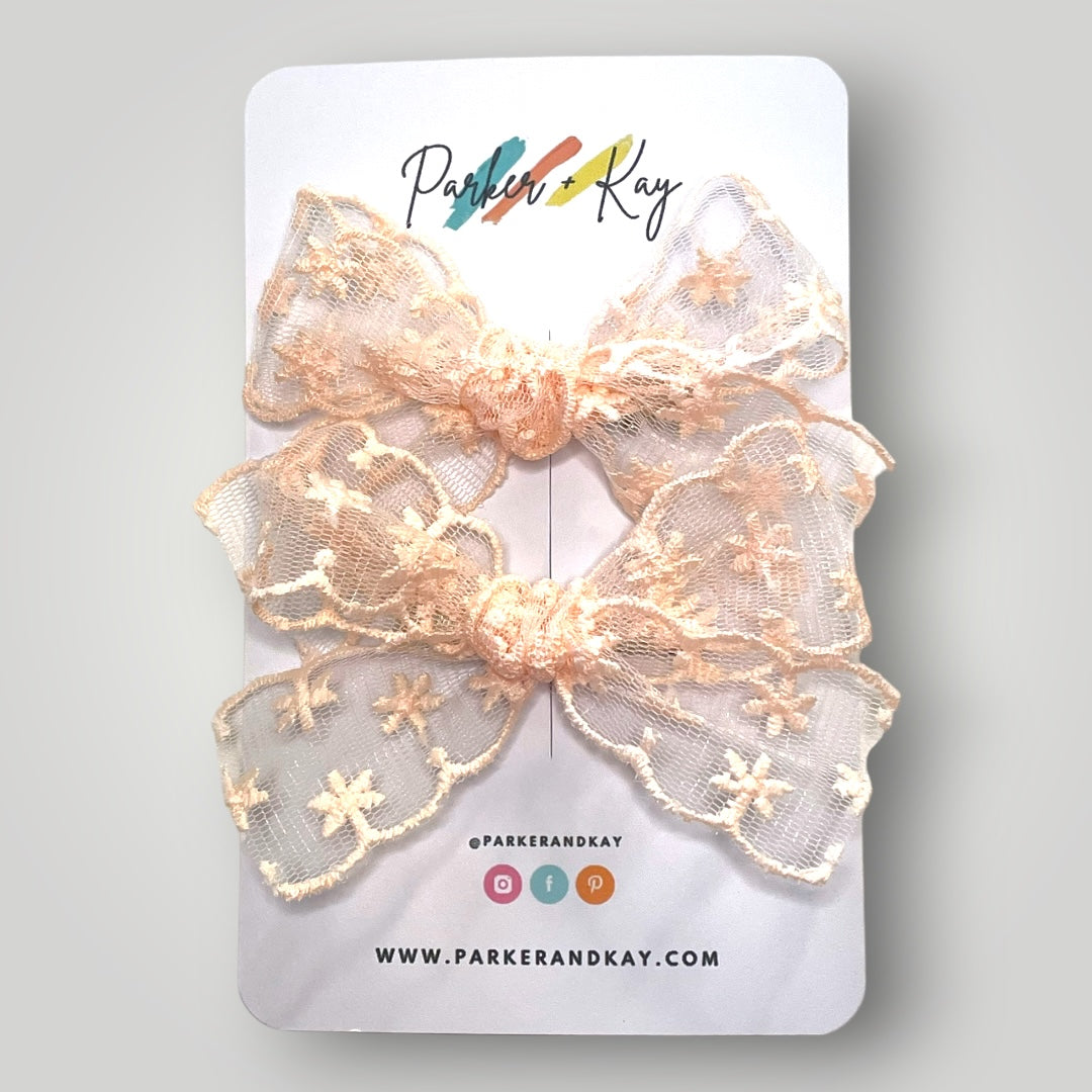 Snowflake Lace Hair Bow