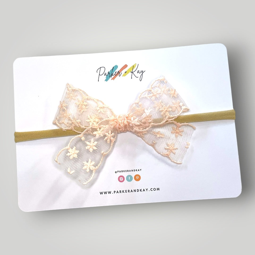 Snowflake Lace Hair Bow