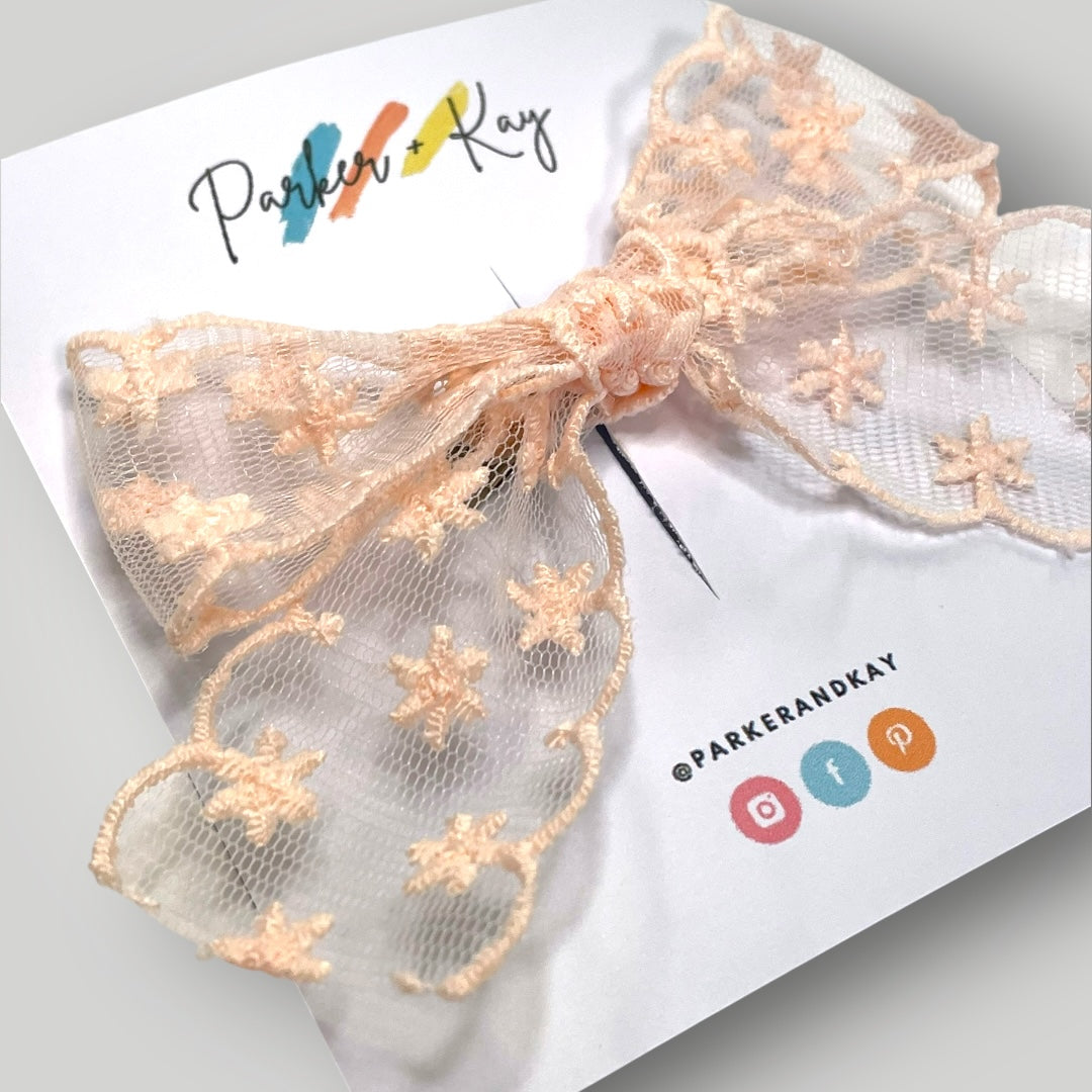 Snowflake Lace Hair Bow