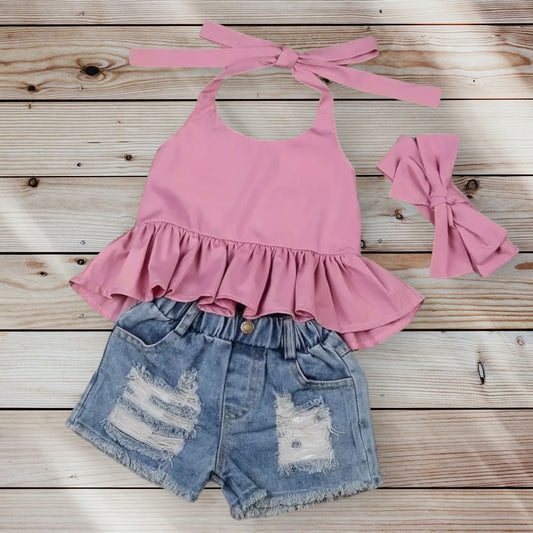 SHELLY Halter Top & Shorts Set