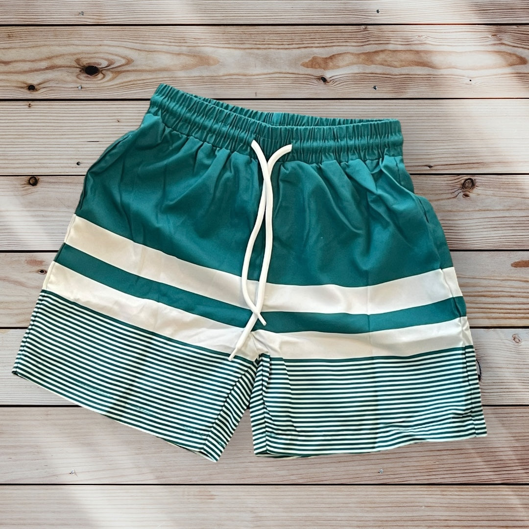 TAYLOR Striped Swim Trunks
