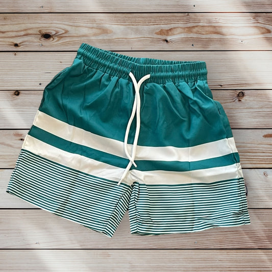 TAYLOR Striped Swim Trunks