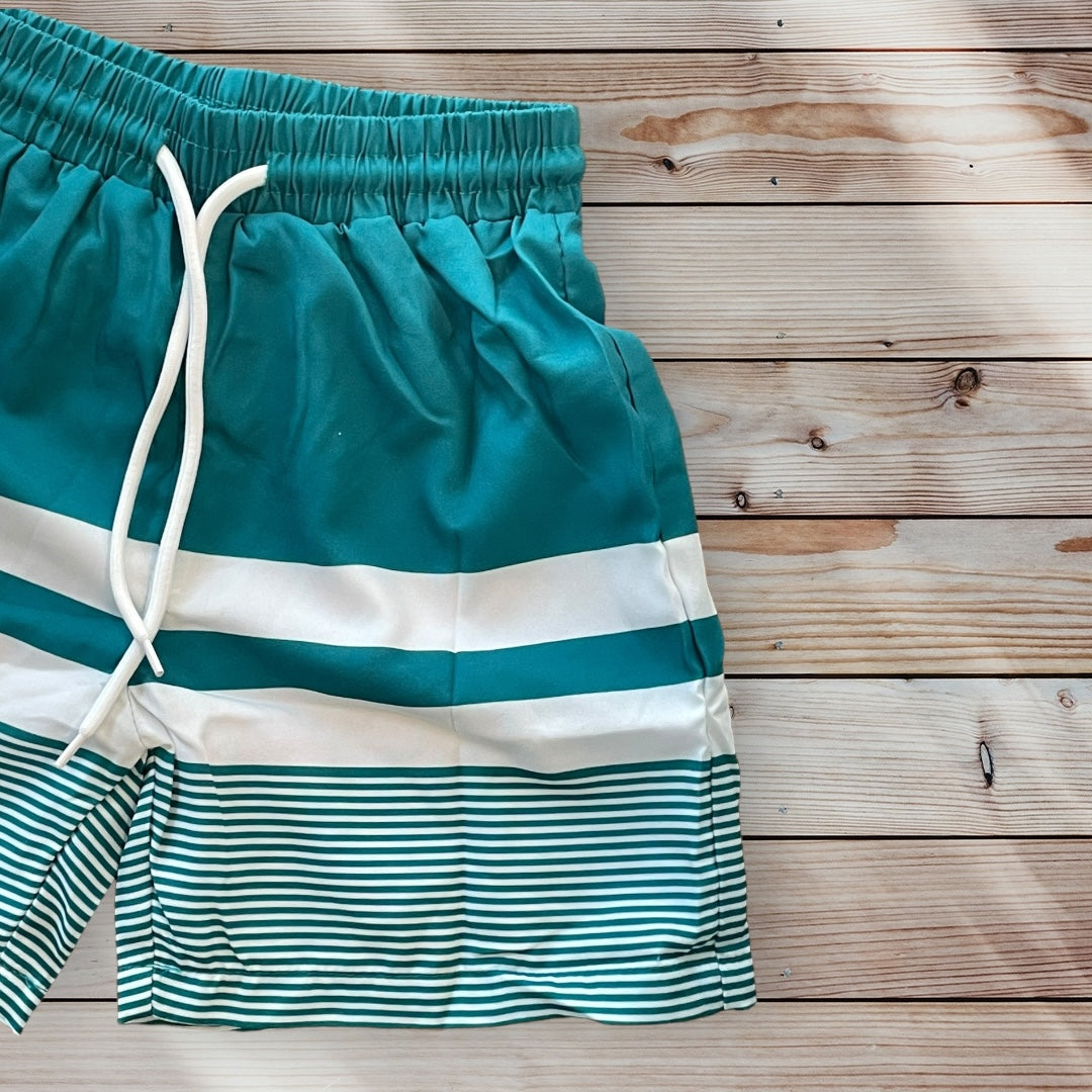 TAYLOR Striped Swim Trunks