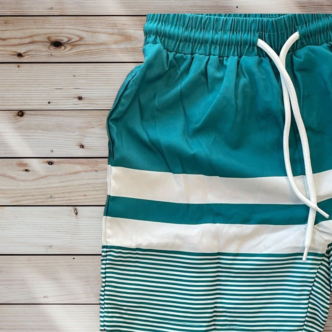 TAYLOR Striped Swim Trunks