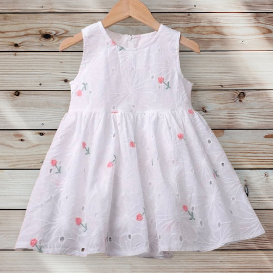 JESSICA Floral Embroidered Eyelet Dress